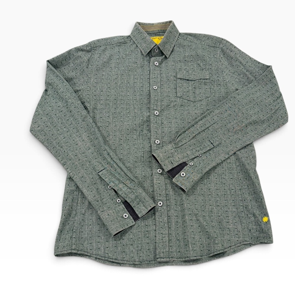 Descendant of Thieves Mens Green Textured Button Down Limited Edition 240 Med